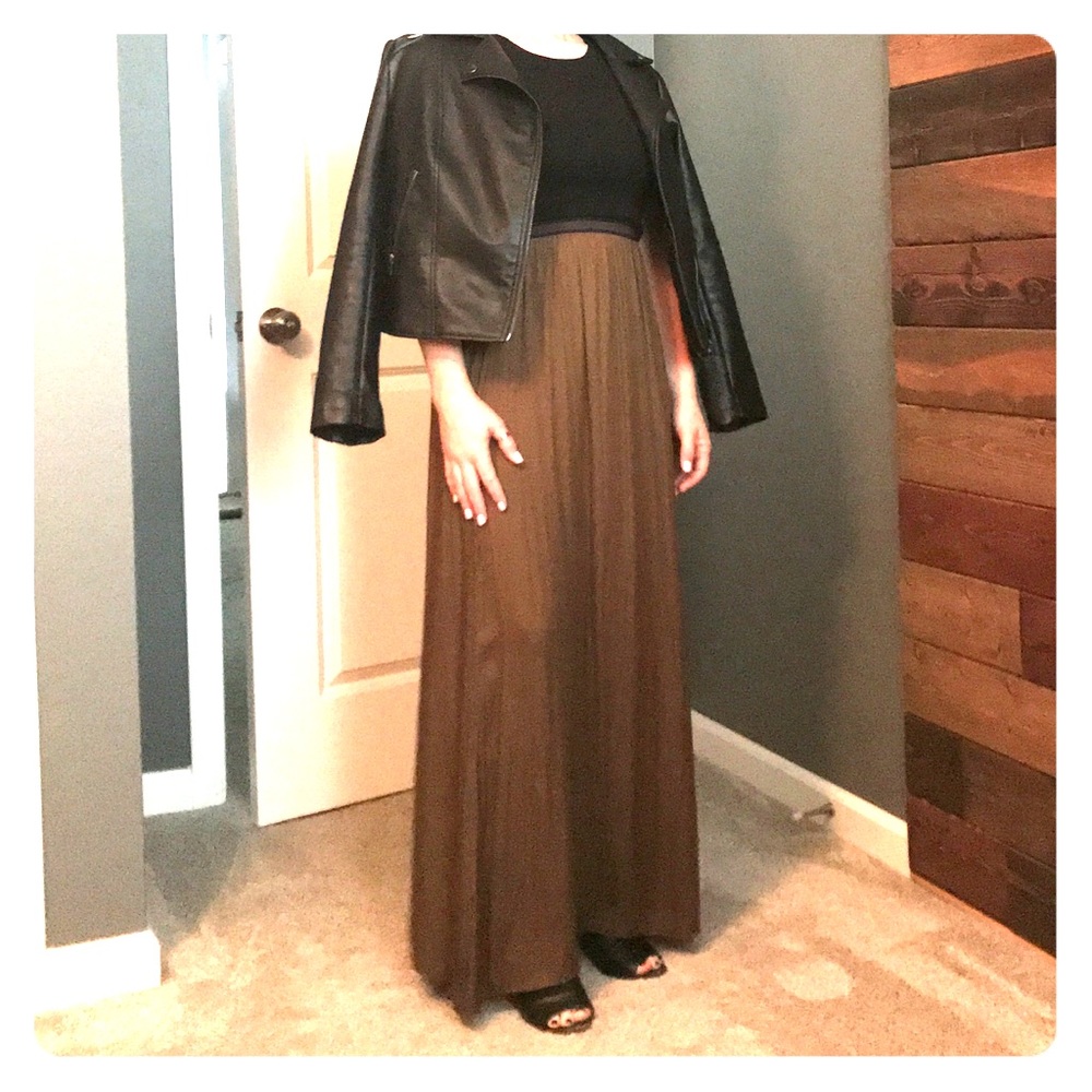 Olive maxi skirt.